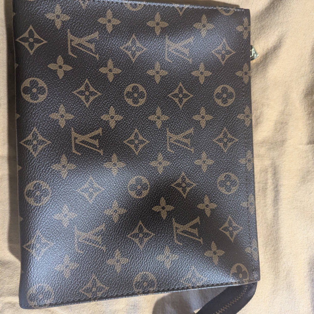 Canvas Clutch in Brown and Tan - Picture 2 of 7